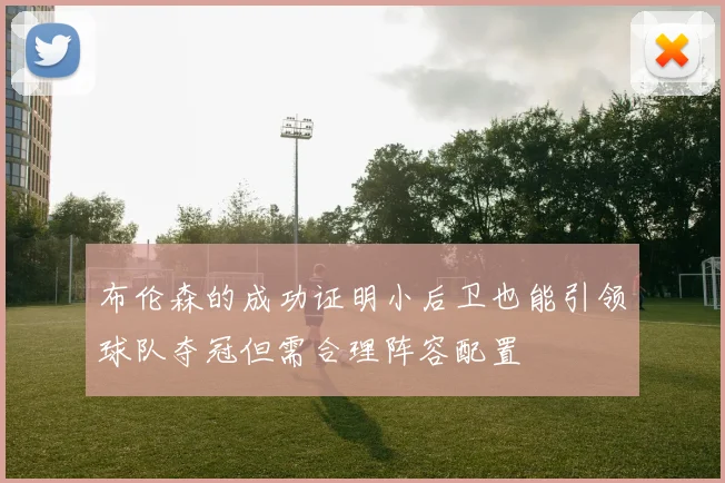 布伦森的成功证明小后卫也能引领球队夺冠但需合理阵容配置